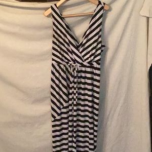 Torrid black and white striped maxi dress